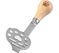 Stainless Steel Potato Masher, Heavy-Duty Manual Bean & Vegetable Ricer, Claw-Pattern Kitchen Mashing Tool, Sturdy Grip Handle, Wood Stainless Steel Material, 2.09x2.64x5.71in