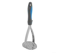 Stainless Steel Potato Masher Heavy Duty Manual Press for Vegetables Beans Avocado Ergonomic Handle Kitchen Tool 28cm Silver(Blue Gray)
