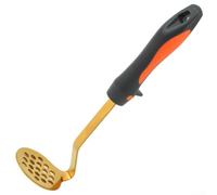 Stainless Steel Potato Masher Heavy Duty - Professional Hand Masher for Mashed Potatoes & Soup Maker Tasks - 25x7.5cm(Golden)