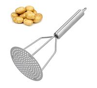 Stainless Steel Potato Masher, Manual Fruit & Vegetable Presser with Ergonomic Handle for Mashed Potatoes & Juicing