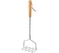 Stainless Steel Potato Masher Wave Design Wooden Handle