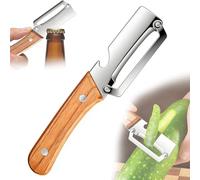 Stainless Steel Potato Peeler, Premium Vegetable Peeler with Wooden Handle, 2-in-1 Ergonomic Non-Slip Handle Sharp Blade Kitchen Tool for Fruit Apple Potato Pumpkin Papaya (1 Pcs)