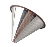 Stainless Steel Pour Over Coffee Dripper, Reusable Metal Cone Coffee Filter, Paperless 600 Mesh Filter with Heat Resistant Rubber Loop for 1 to 3 Cup Brewing