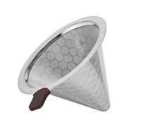 Stainless Steel Pour Over Coffee Filter for Chemex & Hario V60 - Reusable Coffee Filter Cone Dripper, Dual Mesh Fine Stainless Steel Coffee Filter Compatible with Chemex Coffee Maker & Other Brewers