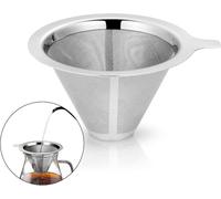 Stainless Steel Pour Over Coffee Filter, Reusable Drip Coffee Filter Cone for Manual Brewing, Paperless Mesh Coffee Dripper, Easy Clean, Eco-Friendly for Home, Office, Travel