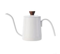 Stainless Steel Pour Over Coffee Kettle with Long Narrow Spout for Precise Hand Drip Brewing at Home, Available Options with Lid Variants for Barista Quality Control(M-white 350ML)