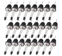 Stainless Steel Pourers 24PCS, Classic Bottle Pourers Tapered Spout with Rubber Caps, Liquor Pourer Spout Stainless SteelSuitable for Pours Liquor, Liquid, Wine, Vinegar, Syrup or Olive Oils