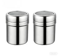 Stainless Steel Powder Shaker, 2 Pieces Flour Shaker Duster Icing Sugar Shakers Fine Mesh Flour Duster for Baking Cooking