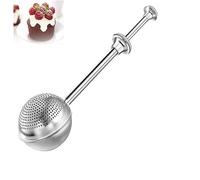 Stainless Steel Powder Sieve Ball Flour Sifter Powdered Sugar Shaker Duster Stainless Steel Dusting Wand for Sugar Flour Spices Sieve Tea Strainers