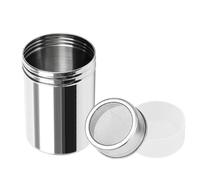 Stainless Steel Powder Sugar Shaker Duster with Lid, Fine Mesh Shaker Powder Cans for baking soda Cocoa Cornstarch Coffee Flour ect(1 Pack)