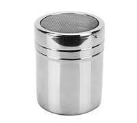 Stainless Steel Powder Sugar Shaker, Fine Mesh Cinnamon Shaker with Lid Flour Duster Sugar Dispenser Seasoning Jar for Soda Cocoa Cornstarch Seasoning (Small)