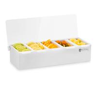 Stainless Steel / PP Condiment Holder 5 x 450 ml - Bartending Accessories by Royal Catering Silver