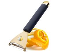 Stainless Steel Precision Peeler Tool - Precision Ground Blade, Easily Peels Carrots, Potatoes and Apples, Glides Smoothly Making Ribbons Of Ingredients. Kitchen Tool With 5yr Guarantee, Blue And Gold