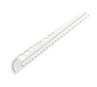 Stainless Steel Precision Ruler with Protractor Compass Holes, Multifunctional Drawing Tool for Artists and Drafting