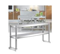 Stainless Steel Prep Table - Commercial Kitchen Worktable with Adjustable Height, Heavy Duty Metal Workstation for Restaurant and Home