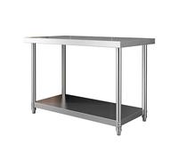 Stainless Steel Prep Table, Heavy Duty Metal Kitchen Island with Adjustable Under Shelf for Commercial or Home Use, 90x30cm