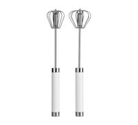 Stainless Steel Press and Spin Whisks - Set of 2