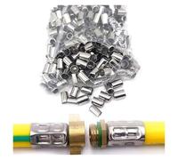 Stainless Steel Press Sleeve, High-Pressure Hose Crimp Sleeve Joiner - 50Pcs 11.5MM-31MM Exhaust Connector for Water Pipe and DIY Projects(11.5mm)