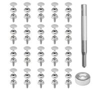 Stainless Steel Press Stud Snap Fasteners Kit 62 Piece,15mm Heavy Duty Canvas Snap Button with 2 Setting Tools, Marine Grade Canvas Buttons, Durable and Rust-Resistant for Outdoor Use