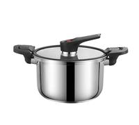 Stainless Steel Pressure Cooker - Home Cooking Pressure Pot Cookware | Thick Ergonomic Stewing System Accessories for Family Friends Coworkers Gatherings and Everyday Meals