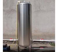 Stainless Steel Pressure Tank Pressurized Stainless Steel Vertical Water Storage Tank for Well Pump Large Pressure Tank Well Pressure Tank Domestic Waterworks Pump,Silver,100L