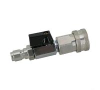 Stainless Steel Pressure Washer Ball Valve Kit with 3/8in and For 1/4in Adapters, Leakproof High Pressure Switch for Quick Connect and Male NPT Threads, Handle(3/8)