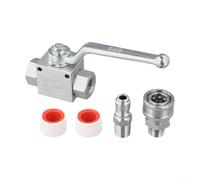 Stainless Steel Pressure Washer Ball Valve with 4500 PSI Shut Off Switch, 3/8 Quick Connect High Pressure Water Flow Control for Industrial Cleaning Hose(3/8)