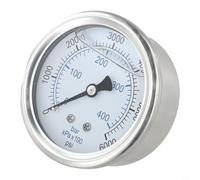 Stainless Steel Pressure Washer Gauge 0-6000 PSI with Dual Dial and Glycerin Fill, M14 Quick Connector Compatible for Electric and Gas Models, Silver(0-6000PSI)