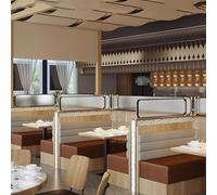Stainless Steel Privacy Dividers for Dining and Office - Decorative Vertical Separator Screens with Glass Panels
