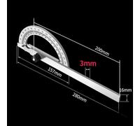 Stainless Steel Protractor Angle Ruler with Etched Scales for Internal and External Angle Measurement from 0 to 180 Degrees, High Measuring Tool(150 X 200 Mm)