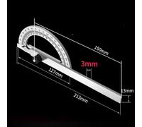Stainless Steel Protractor Angle Ruler with Etched Scales for Internal and External Angle Measurement from 0 to 180 Degrees, High Measuring Tool(120 X 150 Mm)