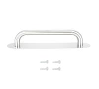 Stainless Steel Pull Handle for Doors, Comfortable to Hold Oval Silver | Minimalist Contemporary Style, Smooth Polished Finish, for Cabinet Doors and Kitchen Use, Single Piece