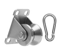Stainless Steel Pulley with 2 Ball Bearings - 32 mm V Pulley for 10 mm Steel Cable - Set with 304 Stainless Steel Carabiner - Pulley Pulley 250 kg for Fitness DIY Workshop