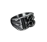 Stainless Steel Punk Biker Gothic Number 13 Dragon Claw Ring Size 7-14-7-Silver/Black