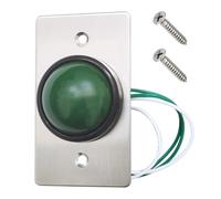 Stainless Steel Push to Exit Button Switch Green Press to Exit Switch Brushed Finish Panel Door Button w/Screws for Access Control Lock Set (3.4" x 2“)