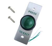Stainless Steel Push to Exit Button Switch Green Press to Exit Switch Brushed Finish Panel Door Button w/Screws for Access Control Lock Set (4.53“ x 1.57")