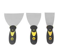 Stainless Steel Putty Set 3 Pcs, 2 3 4 Inch Flexible Blades for Drywall | Ergonomic ABS Handle, Crack Filling, Wallpaper Removal, Ceiling Repair