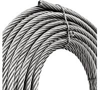 Stainless Steel PVC Coated Steel Wire Rope, Stainless Steel Cable Wire Rope 1/8 Inch Diameter Silver Multiple Sizes(50M/164Ft)