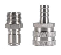 Stainless Steel Quick Disconnect Set, G1/2 Thread Homebrew Disconnect Leakproof Universal Beer Brewing Connector Kit for Brewing