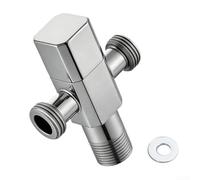 Stainless Steel Quick-Open Angle Valve, G1/2 Threaded Two-Way Stop For Bathroom Faucet, Core With Modern Finish, Silver(Silver)