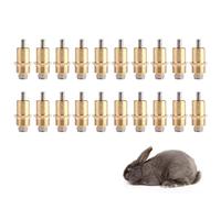 Stainless Steel Rabbit Water Feeder, 20PCS Metal Long Automatic Rabbit Nipple Drinker Bunny Poultry Watering Cage Accessories