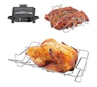 Stainless Steel Rack Set for Ninja Woodfire XL, Woodfire Grill Accessories Compatible with Ninja Woodfire XL BBQ Grill OG850UK / OG901UK, Dishwasher Safe (Rib & Roast Rack)