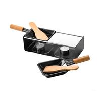 Stainless Steel Raclette Grill Set with Non-Stick Coating for Melted Cheese, BBQ Board & Baking Tray, Includes Spatula - Portable Kitchen Bakeware