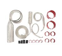 Stainless Steel Radiator Hose Cover Kit | 18 Pcs Universal Heat Guard Sleeving Set | Extreme Heat/Abrasion/Oxidation Tolerant for Cars/Trucks/Motorcycles (Red)