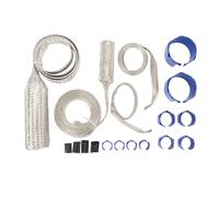 Stainless Steel Radiator Hose Cover Kit | 18 Pcs Universal Heat Guard Sleeving Set | Extreme Heat/Abrasion/Oxidation Tolerant for Cars/Trucks/Motorcycles (Blue)