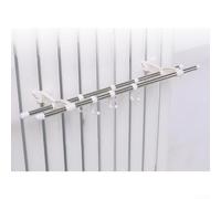 Stainless Steel Radiator Towel Rail with Double Poles and 6 Hooks, Compact Vertical Design Holds Towels, Clothes, Shoes up to 40kg, Easy Installation without Drilling (50 cm)