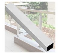 Stainless Steel Railing for 3/8" or 1/2" Glass Balustrade - Adjustable Height 27" to 51" - Modern Square Design, 120cm High, Durable and Stylish Safety Solution