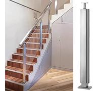 Stainless Steel Railing Post - Durable Metal Balustrade Kit for Indoor/Outdoor Stairs - Modern Safety Solution