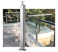 Stainless Steel Railing Post Kit - 85cm Silver Mid Post for Indoor/Outdoor Balustrades - Clamp Modern Decor & Patio Solution Easy Installation