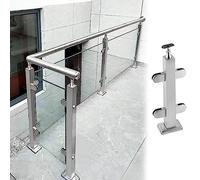 Stainless Steel Railing Post Set 304 60cm Height Indoor & Outdoor Use Modern Glass Fence Support & Stylish for Stairs Attics and Hallways